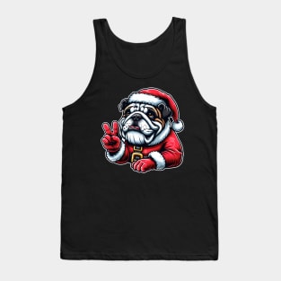 Bulldog as Santa on Christmas Tank Top